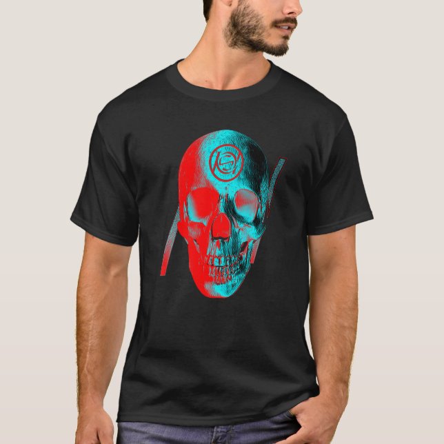 Camiseta Calavera Azul Rojo (Anverso)