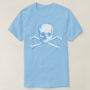 Camiseta Calavera Azul Y Hueso Cruzado
