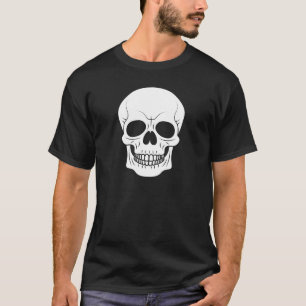 Camiseta Calavera Blanca Simple Silueta Cabeza Halloween