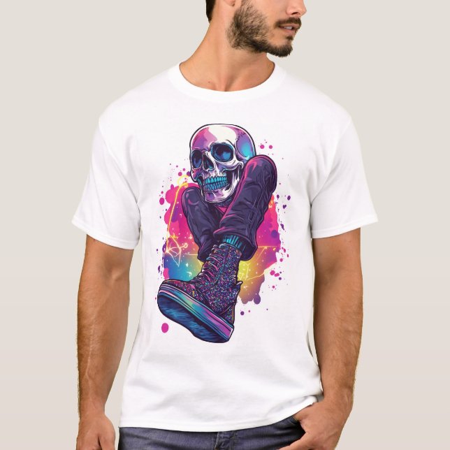 Camiseta Calavera Boogie � Calavera Disco Divertida de los  (Anverso)