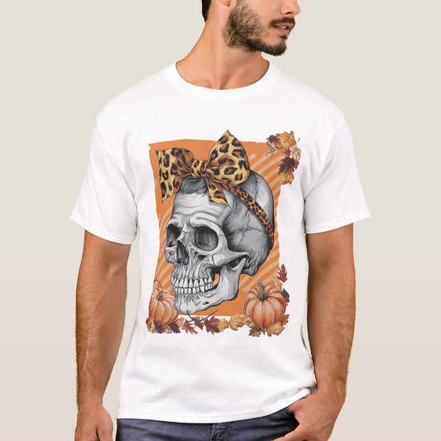 Camiseta Calavera Caída Arco Halloween (Anverso)