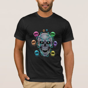 Camiseta Calavera Celestial de Mar Profundo y Medusa Brilla