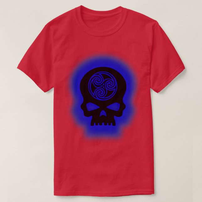 Camiseta Calavera celta azul (Diseño del anverso)