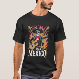 Camiseta Calavera Cinco De Mayo Sombrero Fiesta Cráneo Mexi
