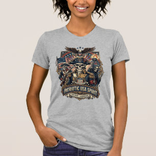 Camiseta Calavera Colonial Patriótica Comandante Oscuro Pat