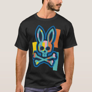 Camiseta Calavera Colorida Y Crucigrama Malo Conejo Bunny C