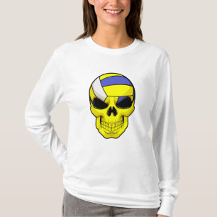 Camiseta Calavera como jugador de voleibol con voleibol