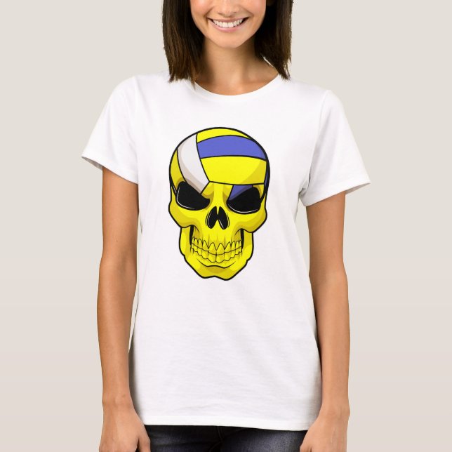 Camiseta Calavera como jugador de voleibol con voleibol (Anverso)