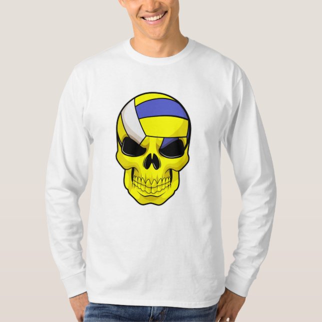 Camiseta Calavera como jugador de voleibol con voleibol (Anverso)
