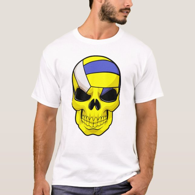 Camiseta Calavera como jugador de voleibol con voleibol (Anverso)