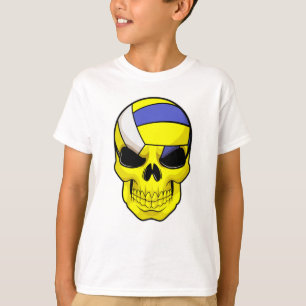 Camiseta Calavera como jugador de voleibol con voleibol