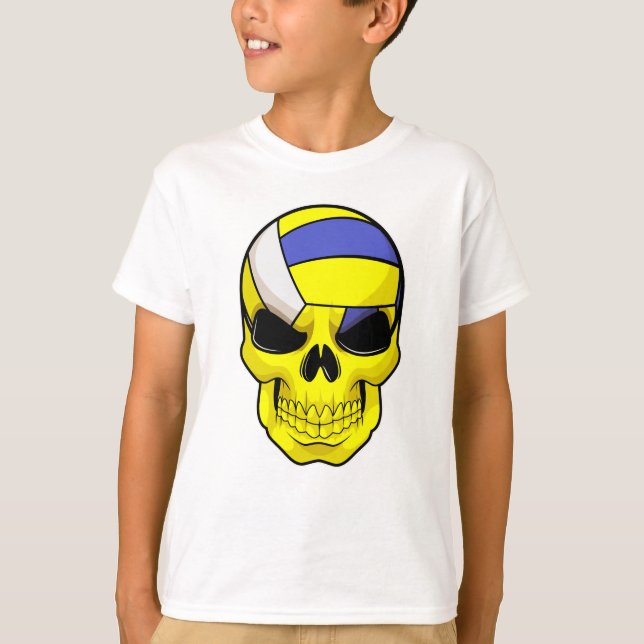 Camiseta Calavera como jugador de voleibol con voleibol (Anverso)
