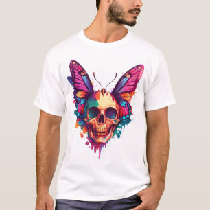 Camiseta Calavera con alas de mariposa