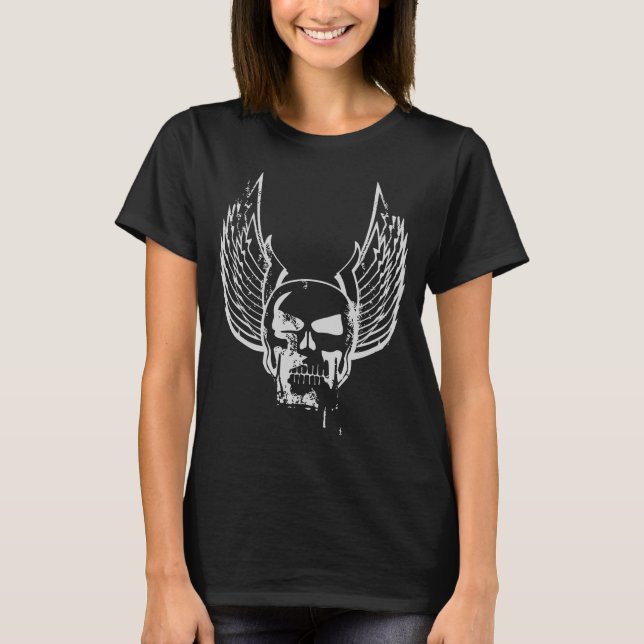 Camiseta Calavera con alas etéreas (Anverso)