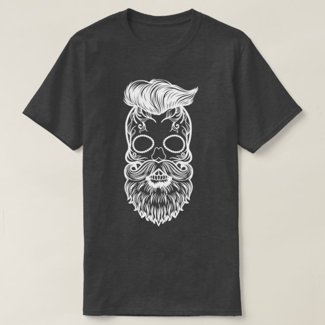 Camiseta Calavera con barba (Diseño del anverso)