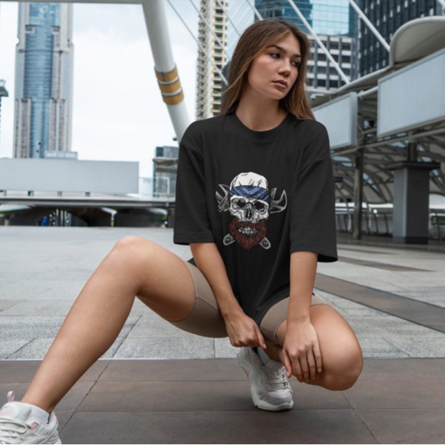 Camiseta Calavera con barba (Subido por el creador)