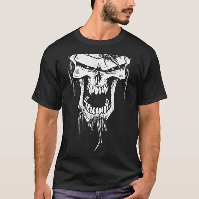 Camiseta Calavera con barba (Anverso)