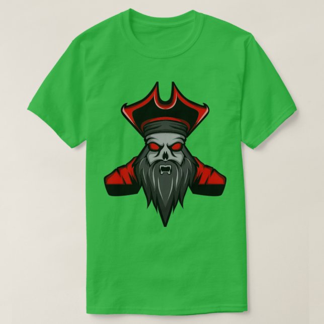 Camiseta Calavera con barba Edición Pirata (Diseño del anverso)