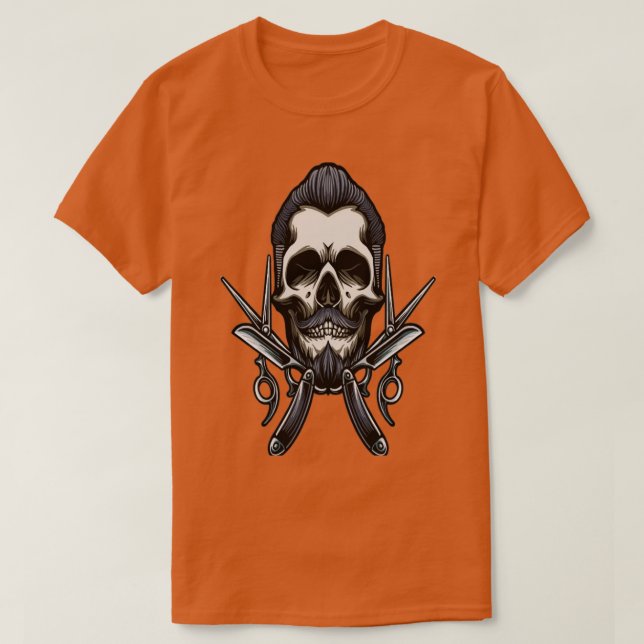 Camiseta Calavera con barba editada (Diseño del anverso)