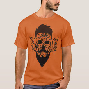 Camiseta Calavera con barba Hipster por Haus de mariposa