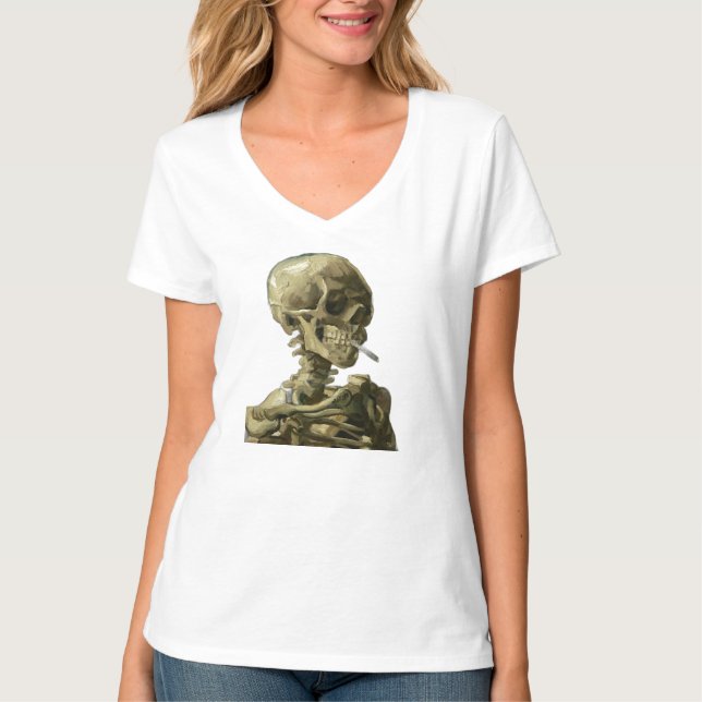 Camiseta Calavera con cigarrillo de Van Gogh (Anverso)
