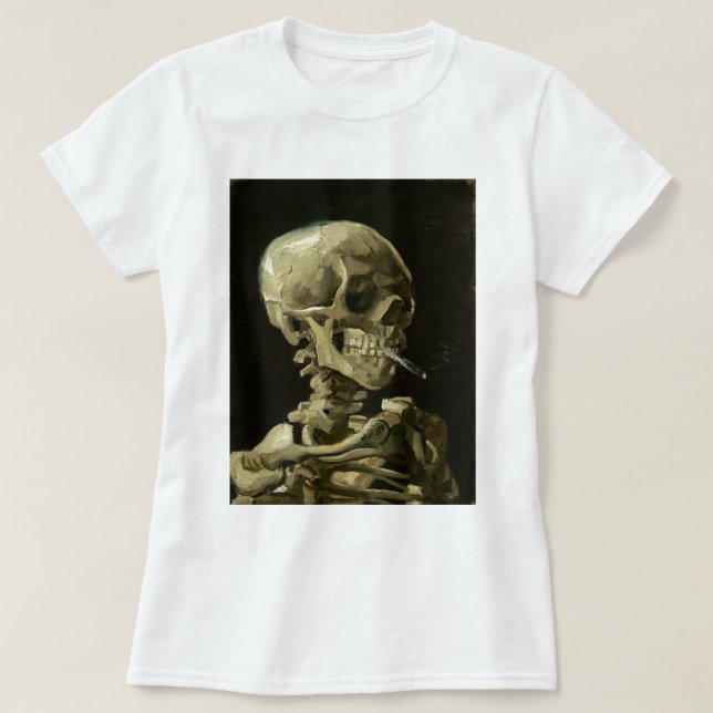 Camiseta Calavera con cigarrillo de Van Gogh (Diseño del anverso)