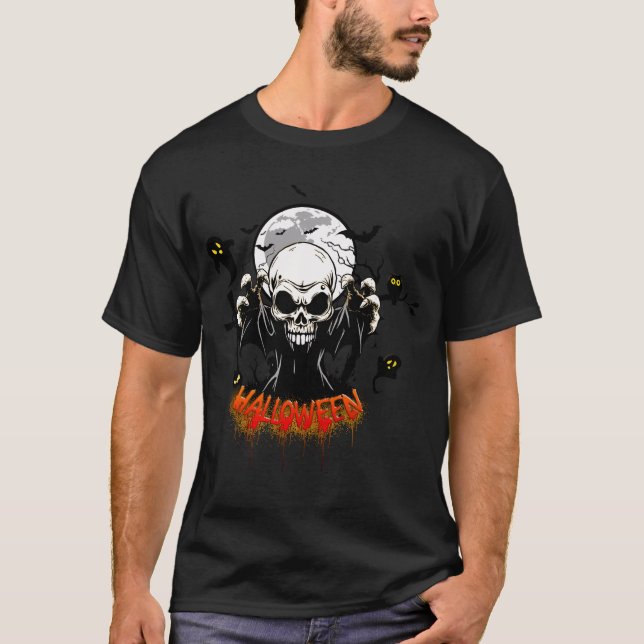 Camiseta Calavera con dientes afilados y amenazantes (Anverso)