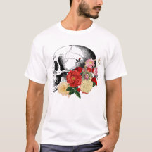 Calavera con flores de colores.