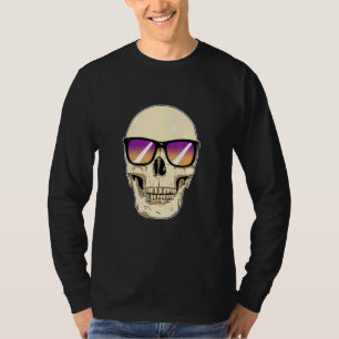 Camiseta Calavera con gafas de sol con Le morado y Naranja