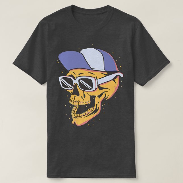 Camiseta Calavera Con Gafas De Sol Y Gafas De Esqueleto Gor (Diseño del anverso)