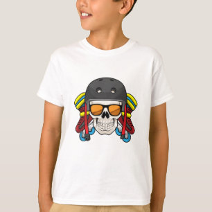 Camiseta Calavera con gafas de sol y patines en línea