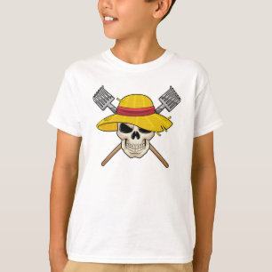 Camiseta Calavera con Gorra como granjero con torta