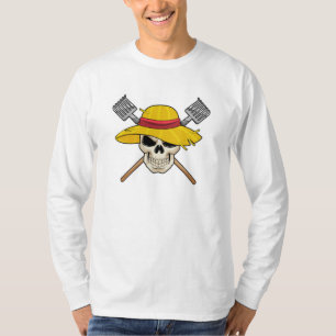 Camiseta Calavera con Gorra como granjero con torta