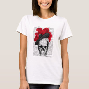 Camiseta Calavera con Gorra rojo
