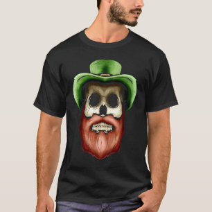 Camiseta Calavera Con Gorra Verde Y Barba Roja Para Sta Pat
