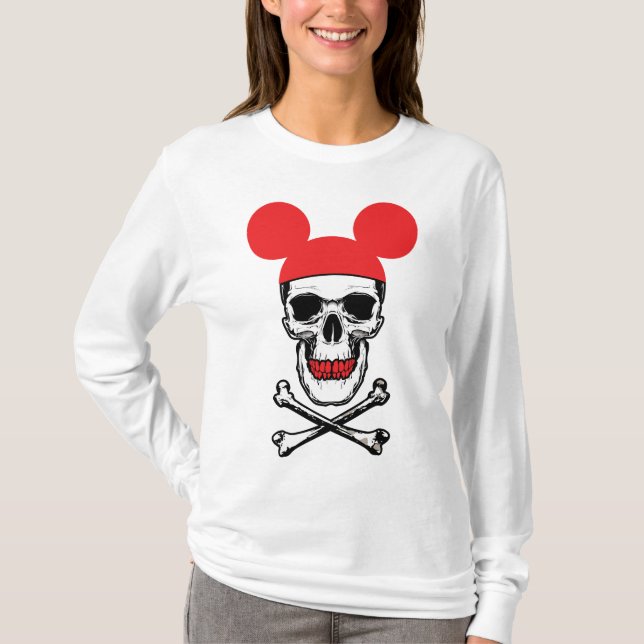 Camiseta Calavera con gorro de orejas de ratón de dibujos a (Anverso)