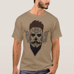 Camiseta Calavera Con Hipster De Barba 1