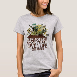 Camiseta Calavera con jardín para que no ahogue a la gente 