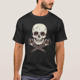 Camiseta Calavera con llave de plomo de construcción