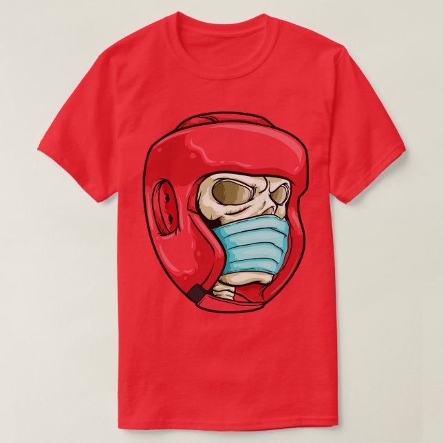 Camiseta Calavera con máscara facial y casco de boxeo (Diseño del anverso)