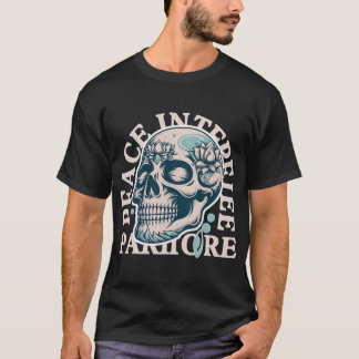 Camiseta Calavera con motivo de loto y texto
