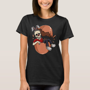 Camiseta Calavera Con Oreja De Conejo En Huevo Grito Para C