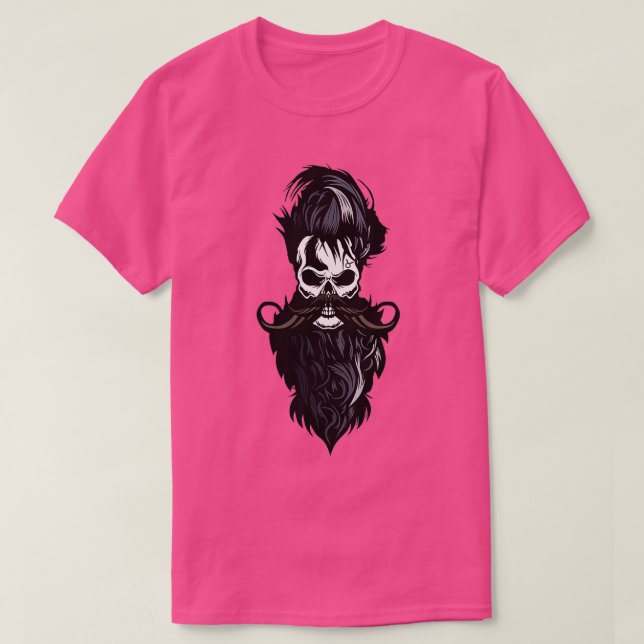 Camiseta Calavera con Pegatina de barba (Diseño del anverso)