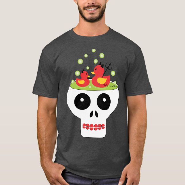 Camiseta Calavera con púas del diablo del caucho (Anverso)