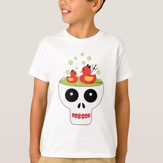 Camiseta Calavera con púas del diablo del caucho (Anverso)
