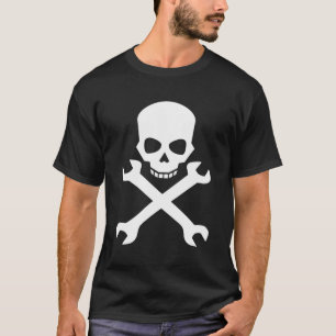 Camiseta Calavera Con Pulseras Cruzadas Para Mecánica Y Apa