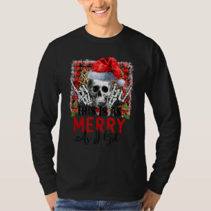 Camiseta Calavera Con Santa Hat Esto Es Tan Feliz Como Reci