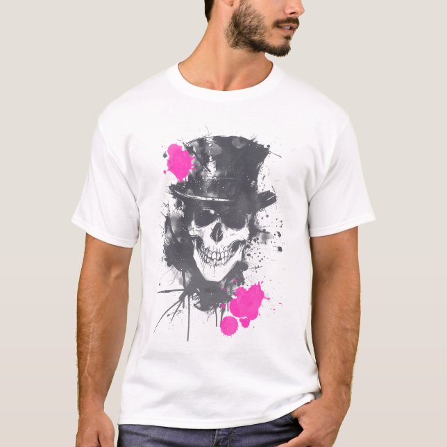 Camiseta Calavera con sombrero superior (Anverso)