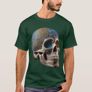Camiseta Calavera cósmica geométrica