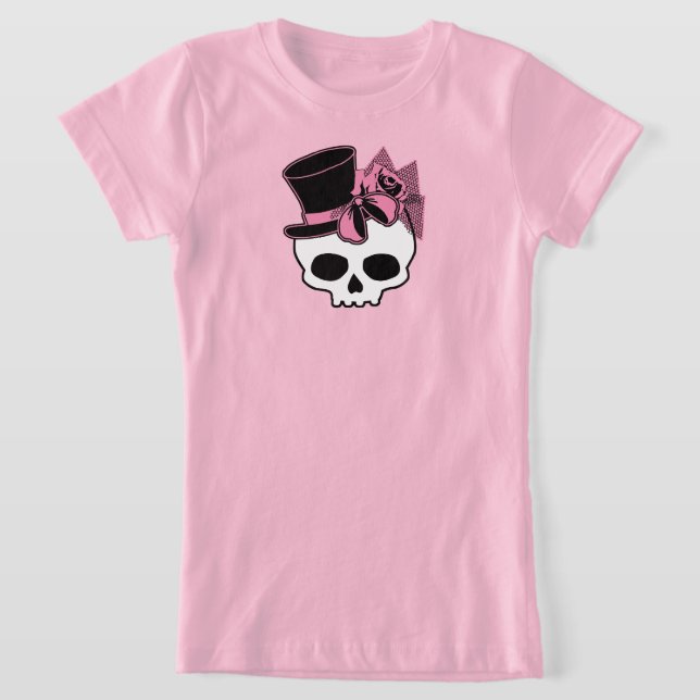 Camiseta Calavera Cubierta Con Rosa De Sombrero Superior Do (Distribución)